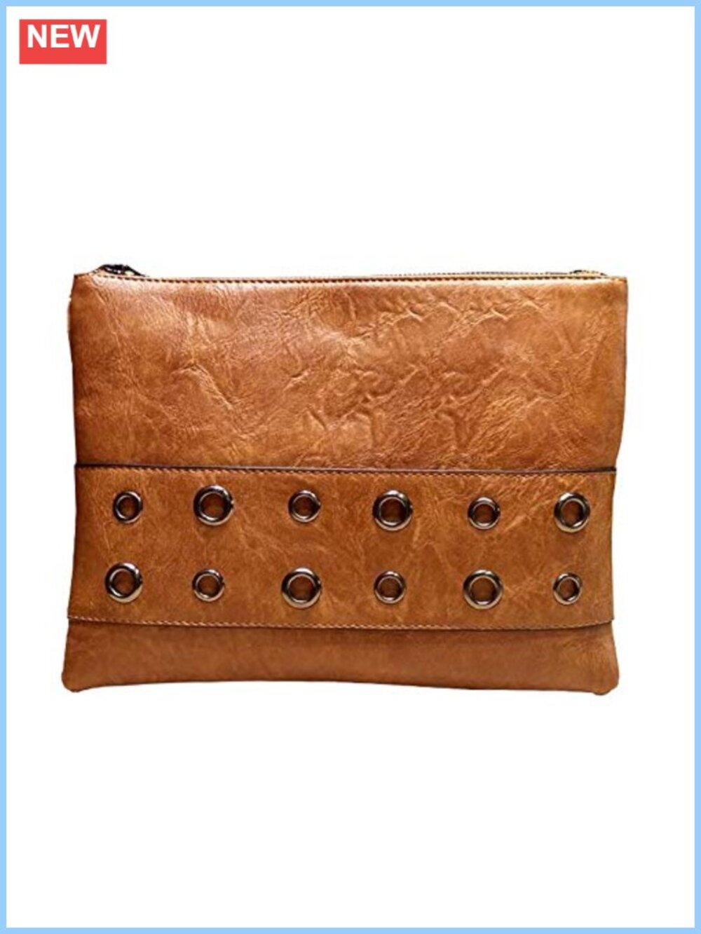 PU Leather Envelope Clutch Crossbody Bag Rivet Shoulder Handbag Wristlet